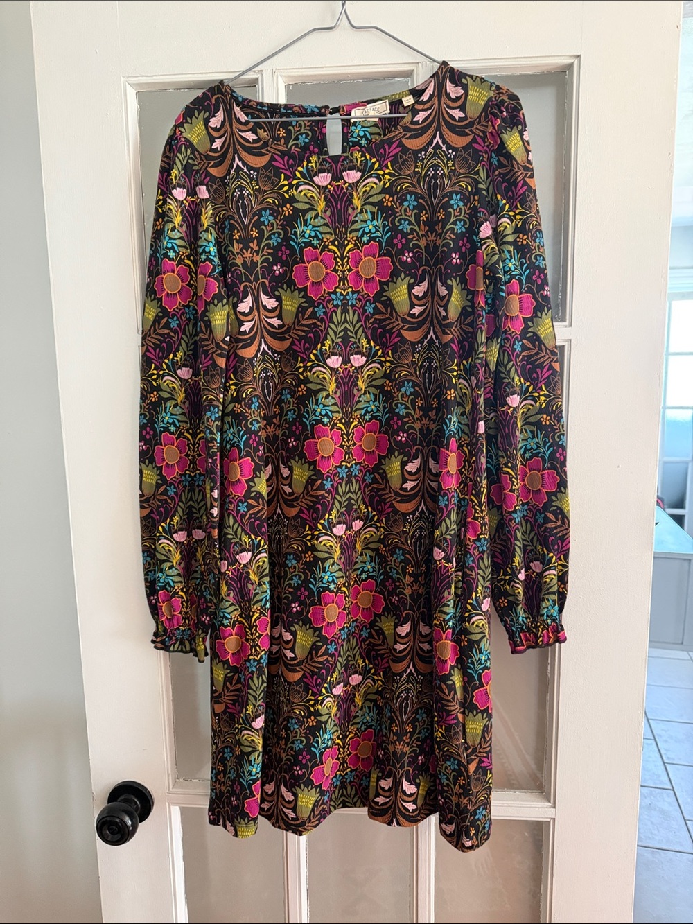 Fat Face Black Floral Print Blouse with Multicolor Accents